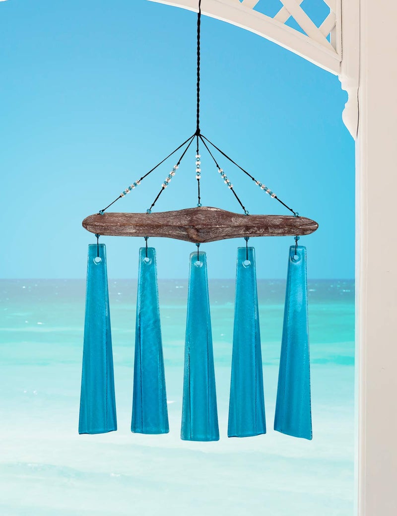 Sunset Vista Designs Sunset Vista Design Studios Sea Breeze Glass Wind Chime, Turquoise - Image 2
