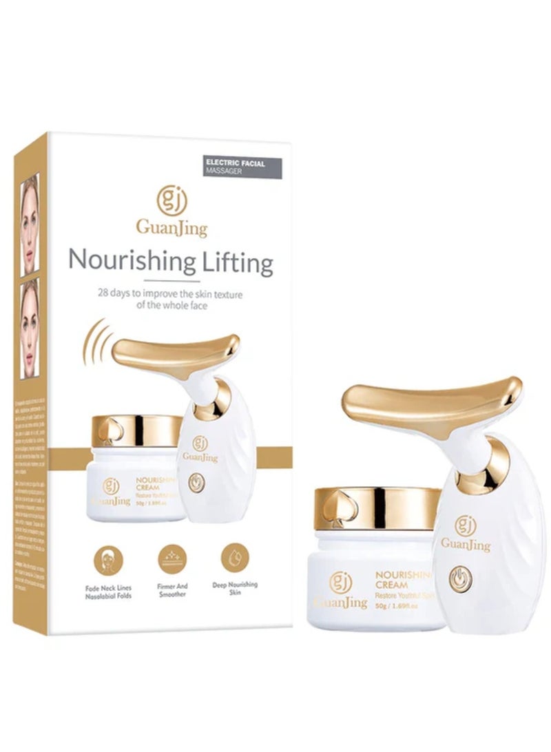 جوانجينج مجموعة العناية بالبشرة المغذية مدلك الوجه الكهربائي كريم الريتينول 28 يومًا تحسين ملمس البشرة للوجه بالكامل - Image 1