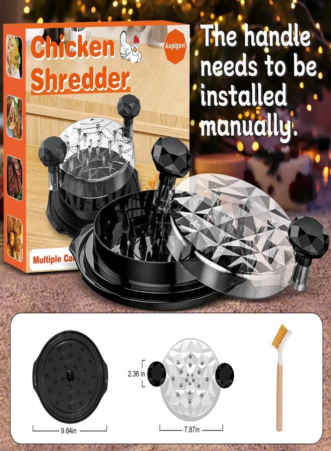 Aopigavi Chicken Shredder with Brush 10" Pro Chicken Shredder Tool Twist Stable Anti-Slip BPA Free Meat Shredder Tool Twist Ergonomic Handle Meat Grinder Dishwasher-safe Transparent Lid Black - Image 5