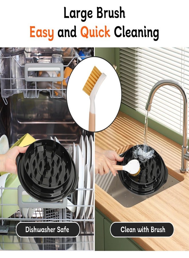 Aopigavi Chicken Shredder with Brush 10" Pro Chicken Shredder Tool Twist Stable Anti-Slip BPA Free Meat Shredder Tool Twist Ergonomic Handle Meat Grinder Dishwasher-safe Transparent Lid Black - Image 4