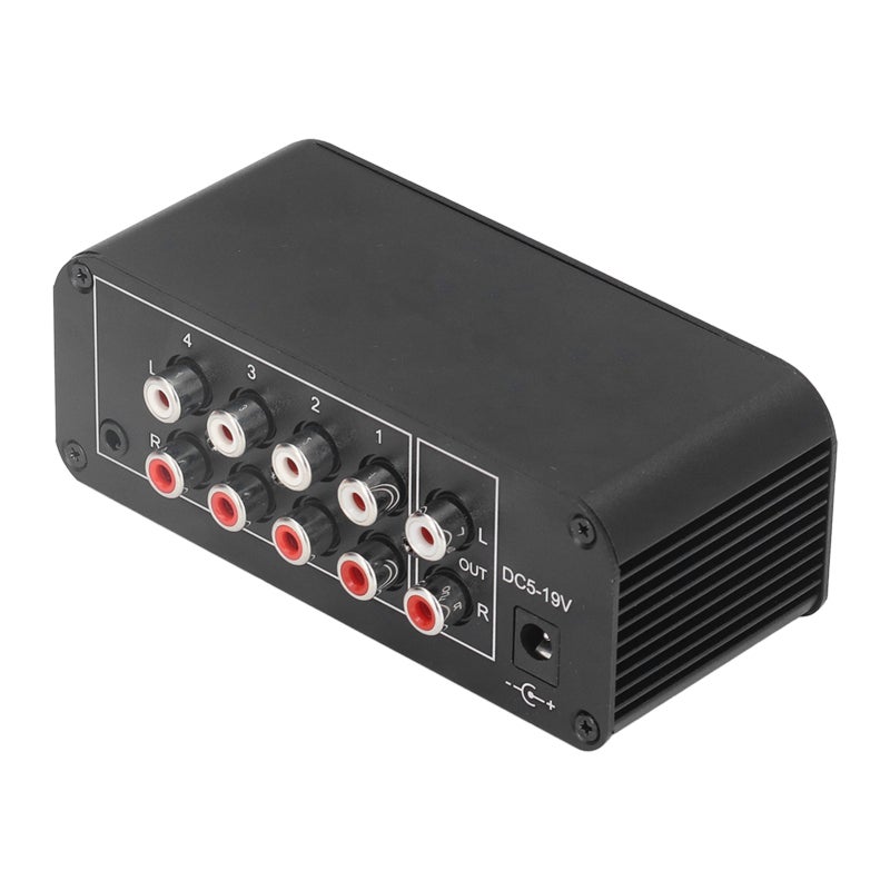Stereo Sound Mixer 4-Channel RCA Input - Ultra Low Noise Design Mini Stereo Mixer - Independent Volume Control Headphones Amplifier for Studio - Image 2