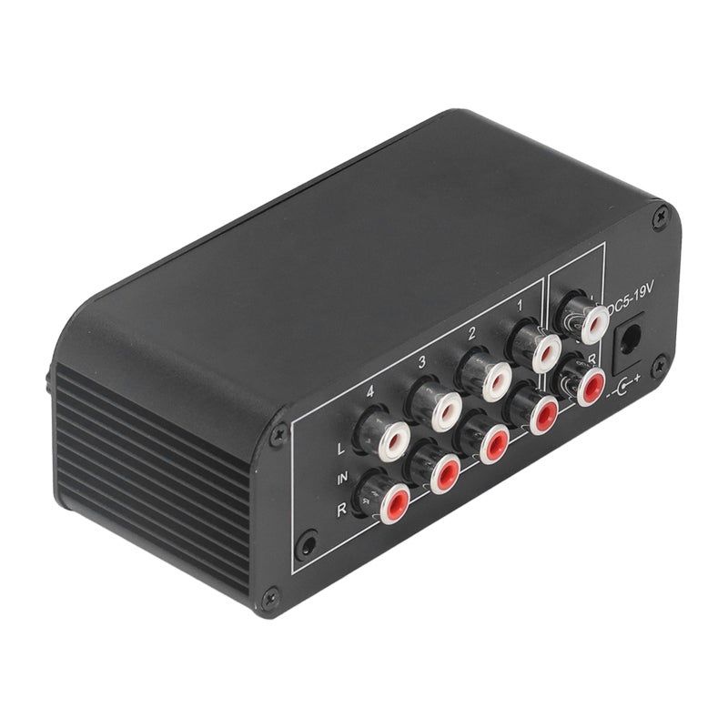 Stereo Sound Mixer 4-Channel RCA Input - Ultra Low Noise Design Mini Stereo Mixer - Independent Volume Control Headphones Amplifier for Studio - Image 1