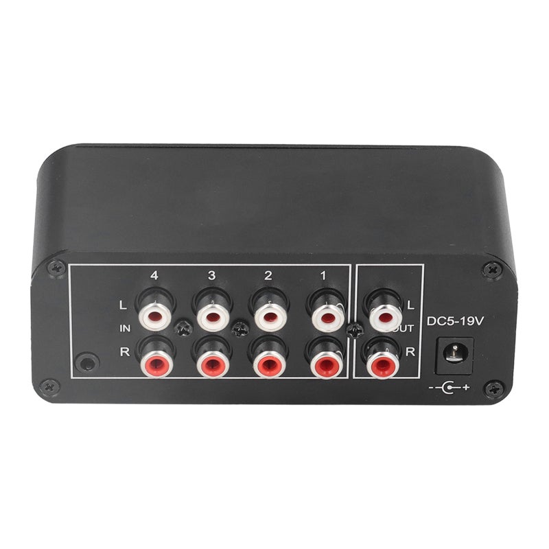 Stereo Sound Mixer 4-Channel RCA Input - Ultra Low Noise Design Mini Stereo Mixer - Independent Volume Control Headphones Amplifier for Studio - Image 5