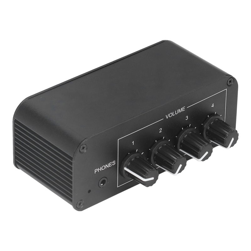 Stereo Sound Mixer 4-Channel RCA Input - Ultra Low Noise Design Mini Stereo Mixer - Independent Volume Control Headphones Amplifier for Studio - Image 3