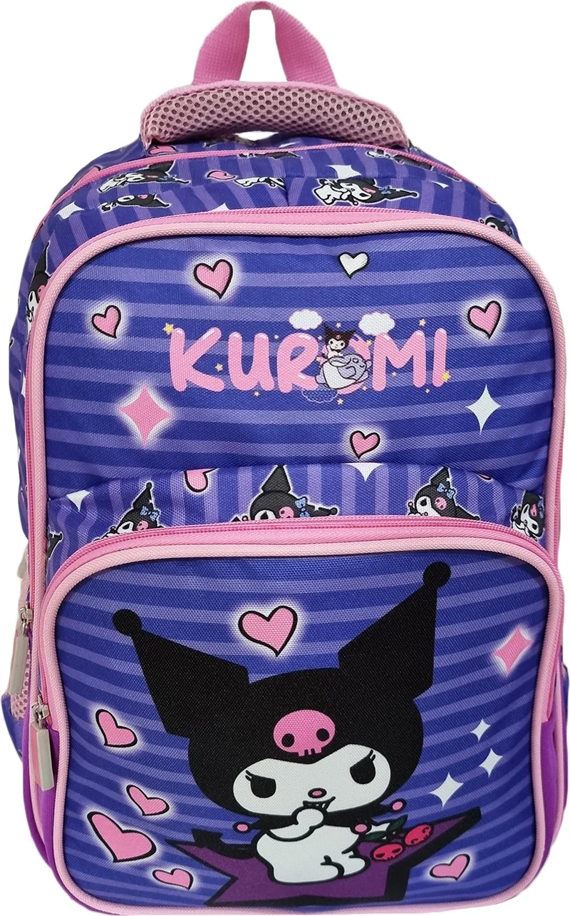 ماشو تريند Purple Kuromi School Bag + Lunch Box + Pencil Case + Girls Backpack