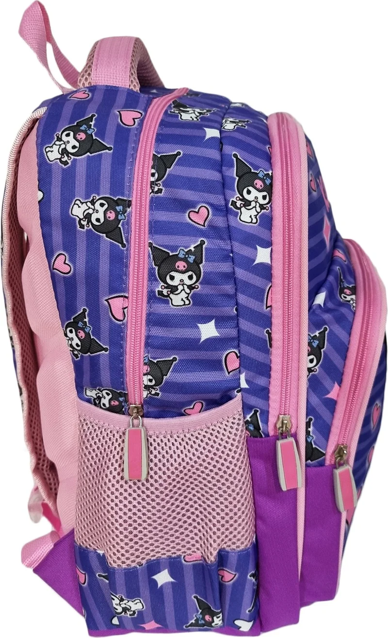 ماشو تريند Purple Kuromi School Bag + Lunch Box + Pencil Case + Girls Backpack