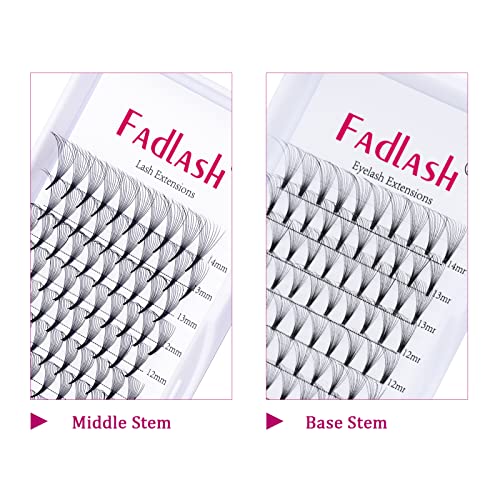 FADLASH Premade Lash Fans 10D 007 Volume Eyelash Extensions 14mm C Curl Volume Lashes Premade Pointed Base Middle Stem Lash Extension Supplies 10D007C 14mm - Image 5