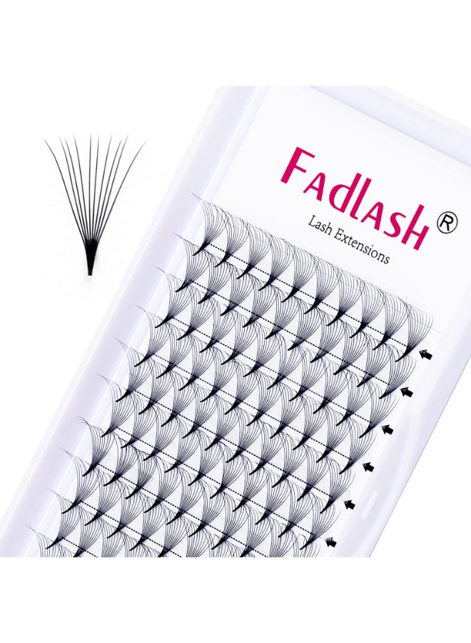 FADLASH Premade Lash Fans 10D 007 Volume Eyelash Extensions 14mm C Curl Volume Lashes Premade Pointed Base Middle Stem Lash Extension Supplies 10D007C 14mm - Image 3