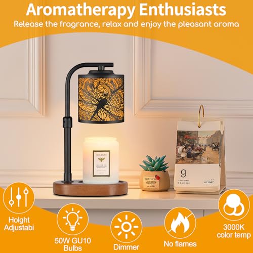 kobodon Candle Warmer Lamp with Timer, Electric Candle Lamp Warmer Birthday for Mom Women Home Bedroom Decor Wax Melt Warmer for Scented Wax with Jar Candles (Dragonfly) - Image 4