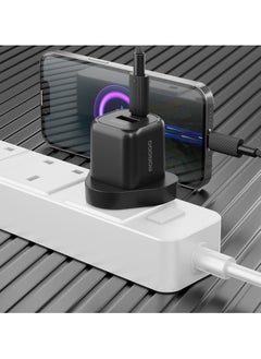 porodo PD 20W UK Fast Dual Port Wall Charger With USB-C to USB-C Cable/ 18W QC/ Power Output 20W/ Over-Heat Protection/ Universal Compatibility - Black  - Image 5