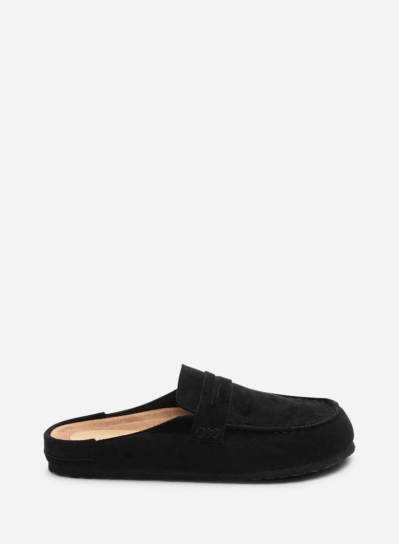 Where's That From Honeybee Black Low Back Slip on Mule
