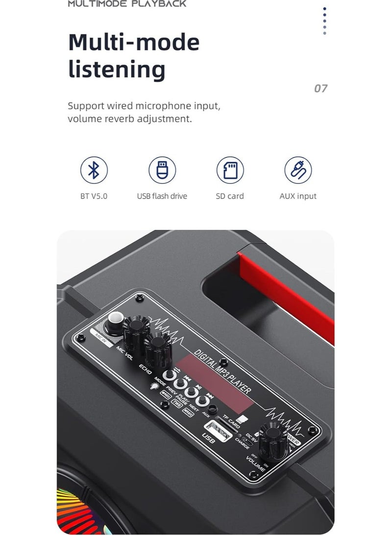 هوكو مكبر صوت لاسلكي خارجي BS46 - ميكروفون سلكي، بلوتوث V5.0، سعة البطارية: 1800 مللي أمبير، وقت تشغيل الموسيقى حتى: 3 ساعات، يدعم بلوتوث، FM، USB، بطاقة TF، AUX، TWS - أسود - Image 2