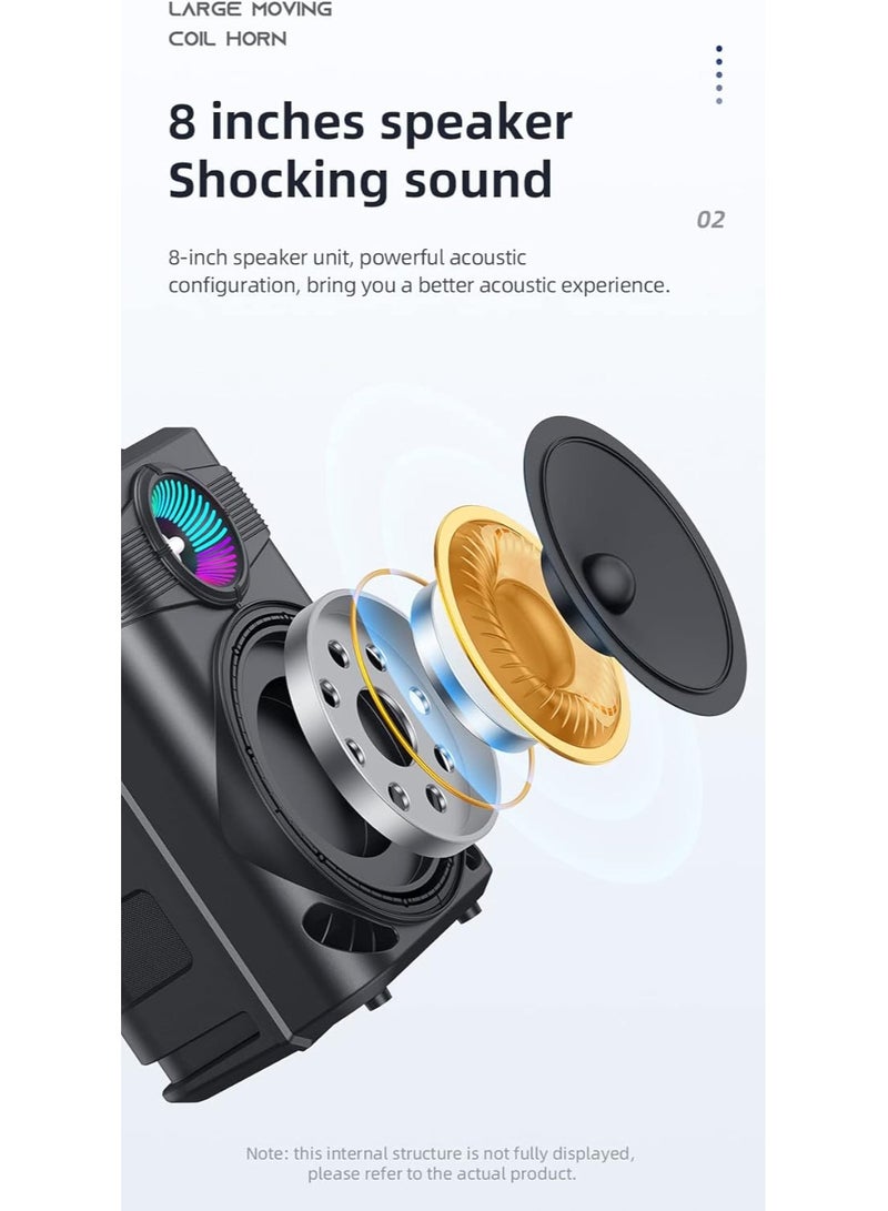 هوكو مكبر صوت لاسلكي خارجي BS46 - ميكروفون سلكي، بلوتوث V5.0، سعة البطارية: 1800 مللي أمبير، وقت تشغيل الموسيقى حتى: 3 ساعات، يدعم بلوتوث، FM، USB، بطاقة TF، AUX، TWS - أسود - Image 3