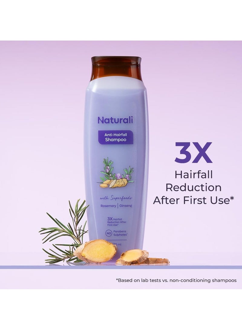 طبيعي شامبو مضاد لتساقط الشعر بزيت الروزماري وخلاصة الجينسنغ والبيوتين | يقلل من تساقط الشعر في 14 يومًا فقط | شامبو خالي من الكبريتات والبارابين | شامبو مضاد لتساقط الشعر للنساء والرجال (200 مل) زوروا متجر ناتشورالي - Image 2