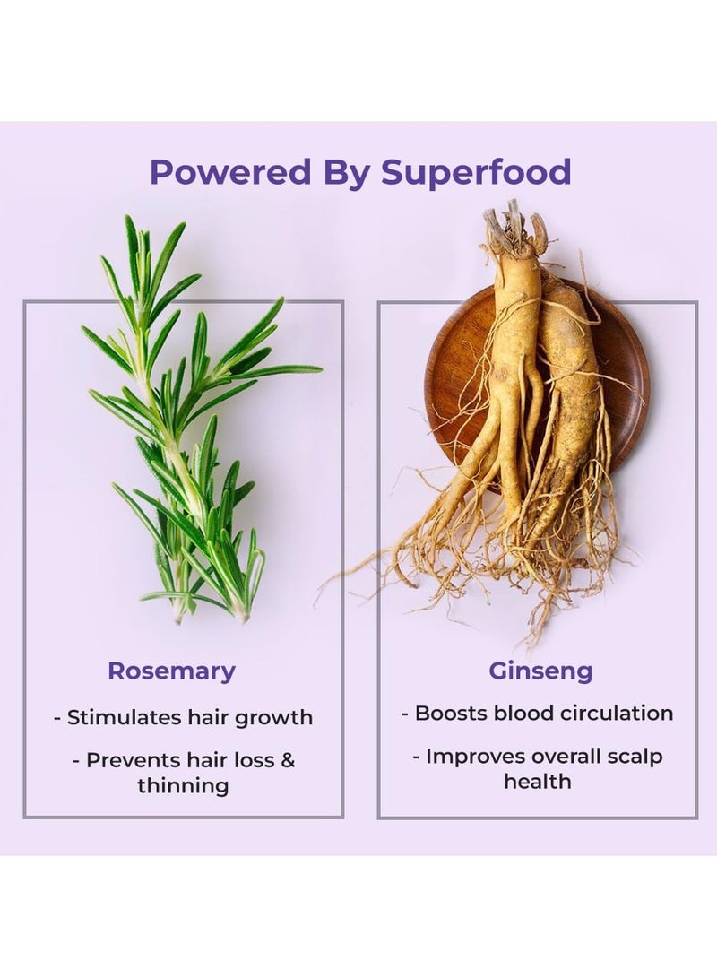 طبيعي شامبو مضاد لتساقط الشعر بزيت الروزماري وخلاصة الجينسنغ والبيوتين | يقلل من تساقط الشعر في 14 يومًا فقط | شامبو خالي من الكبريتات والبارابين | شامبو مضاد لتساقط الشعر للنساء والرجال (200 مل) زوروا متجر ناتشورالي - Image 4