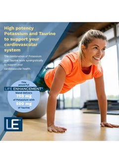 Life Enhancement Potassium Supplement Cardio Natural Potassium Supplement - 750 mg Potassium / 500 mg Taurine Per Serving- Daily Potassium Supplements - 120 Potassium Capsules (60 Servings)  - Image 2