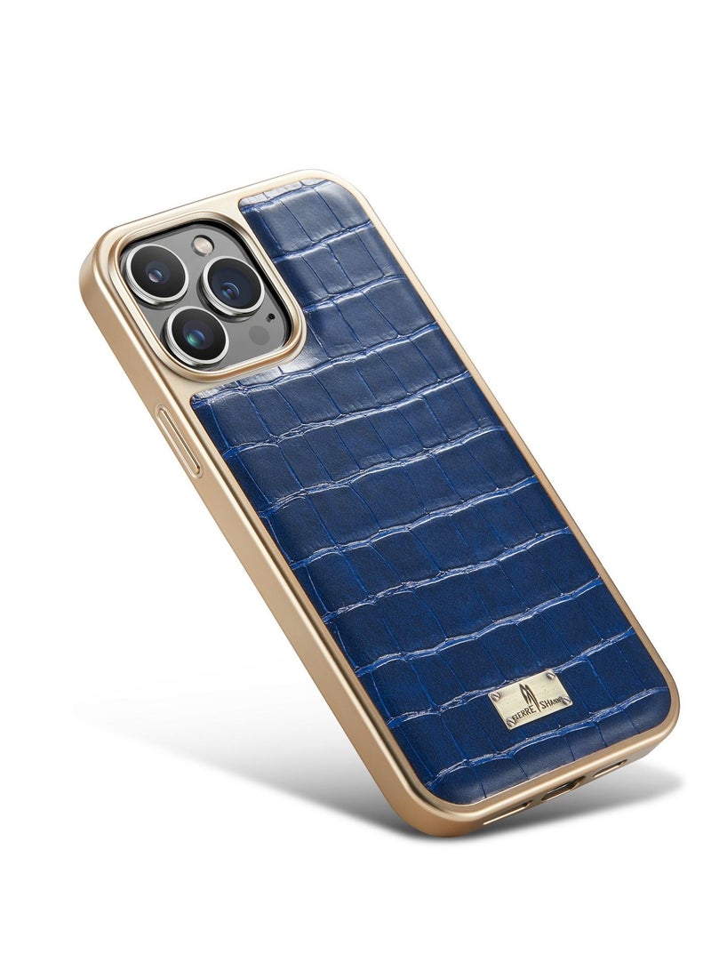 Suteni Electroplating Back Cover Crocodile Leather Phone Case for iPhone - Image 3