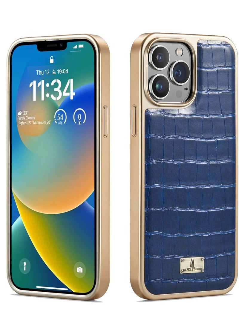 Suteni Electroplating Back Cover Crocodile Leather Phone Case for iPhone - Image 2