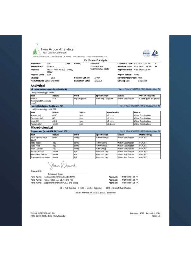 ProHealth NMN Pro 500 Enhanced Absorption 30caps - ProHealth - Image 2