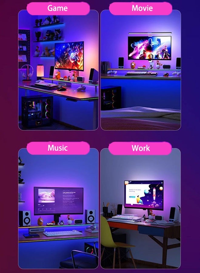 CozyNest Monitor LED Backlight LED Strip Synchronised with Screen Colours or Music Computer Light Bar Behind Monitor USB Connector for Desktop Gaming - Image 3
