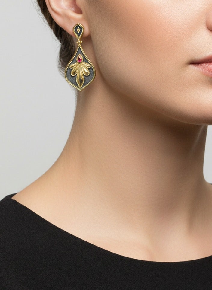 BTC ELLA - Silver Earrings Gold Plated (SIL0432) - Image 1