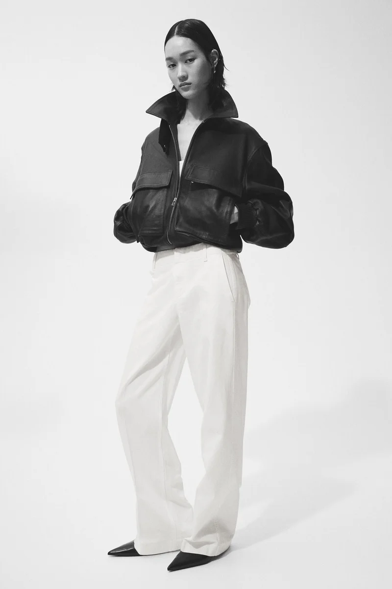 اتش اند ام جينز بخصر عالي وقصّة مستقيمة