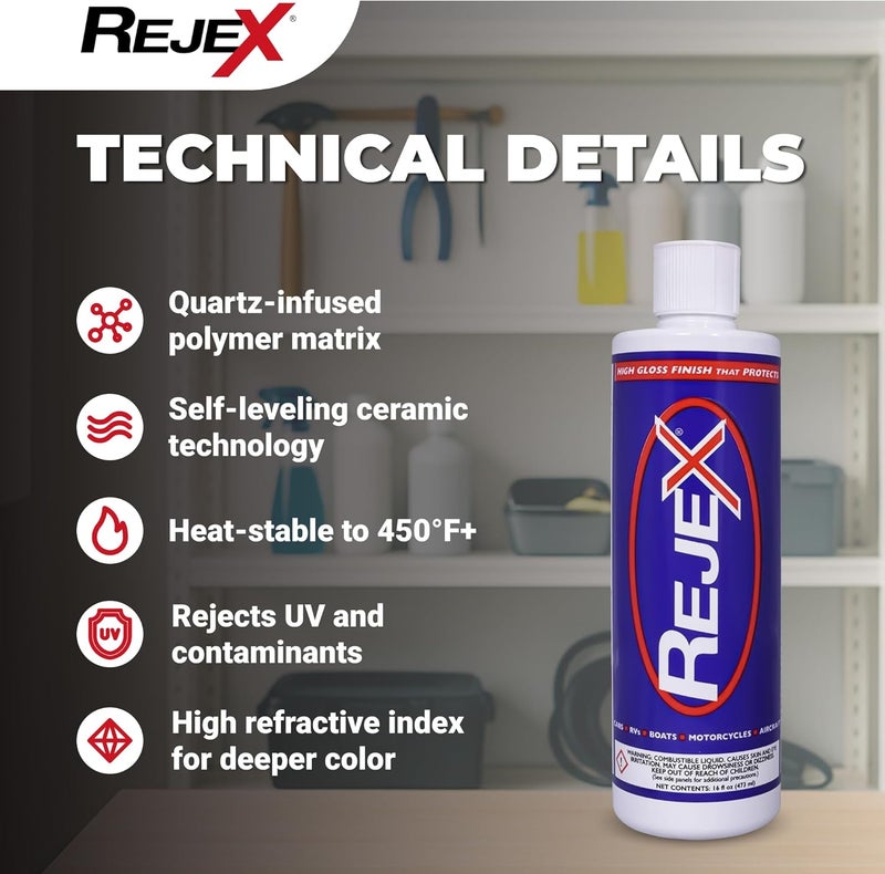 RejeX Corrosion Technologies 61002 (16 fl oz) – High Gloss Finish That Protects | Paint & Surface Sealant for all Vehicles | Lasts 3X Longer Than Any Wax | Nothing Sticks But The Shine! - Image 5
