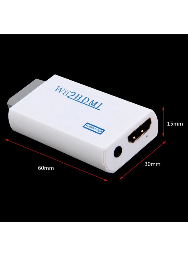 اليشمك محول لرفع مستوى دقة العرض مصنوع من البلاستيك من منفذ Wii إلى HDMI بدقة 1080P أسود - Image 3