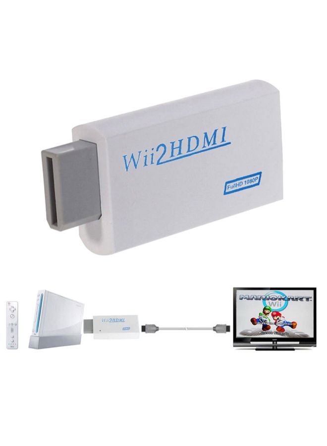 اليشمك محول لرفع مستوى دقة العرض مصنوع من البلاستيك من منفذ Wii إلى HDMI بدقة 1080P أسود - Image 4