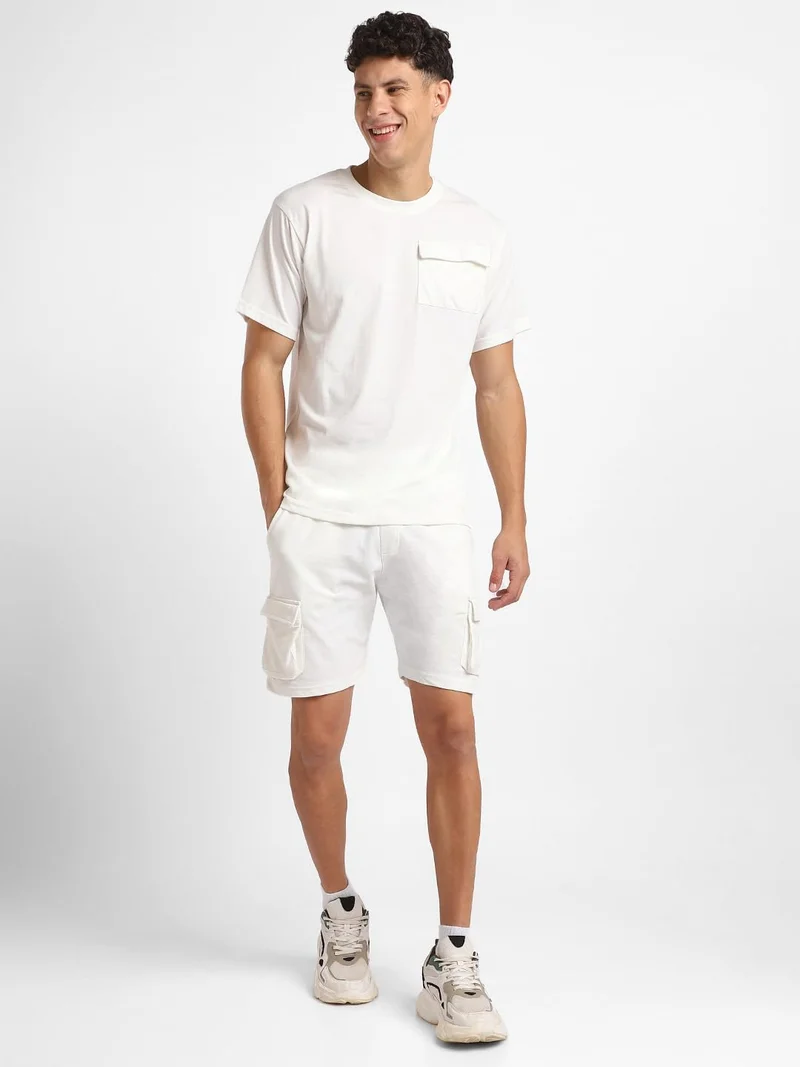 نوبيرو Men's White Cotton Co-Ord Set