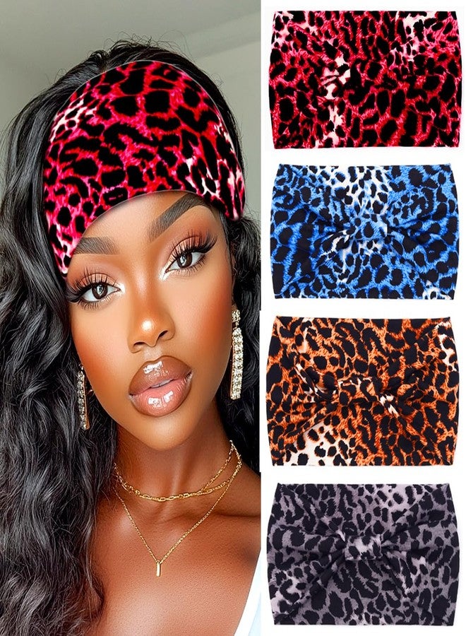 Urieo Leopard Headband for Women, Wide Headbands Turban - Image 1