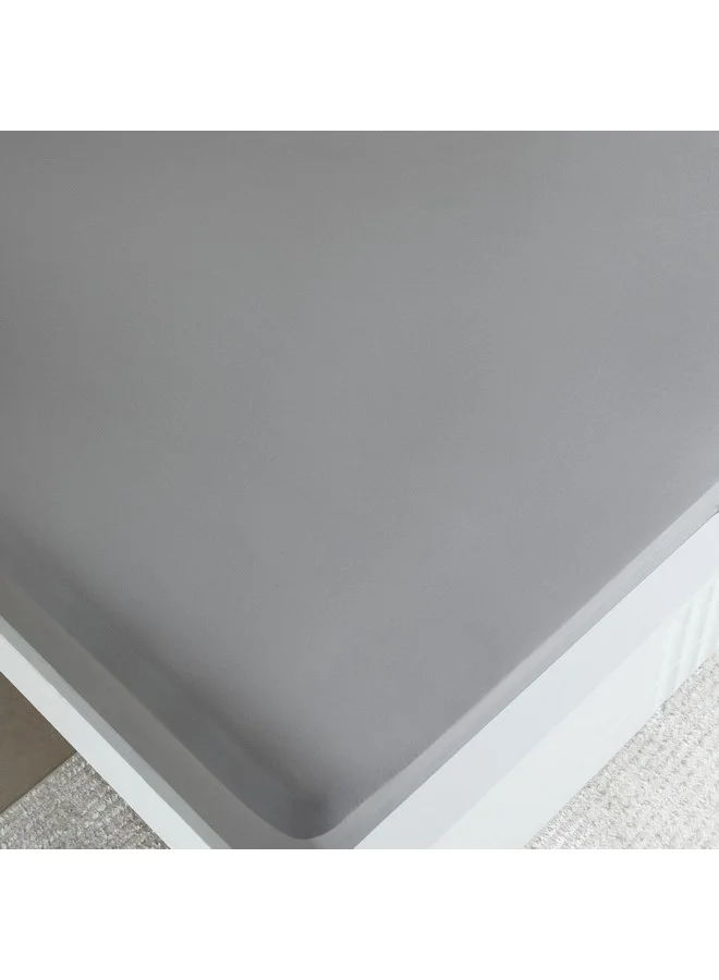 Home Box Essential Solid Cotton King Fitted Sheet 210 x 36 x 180 cm