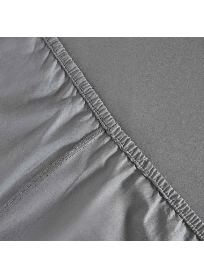 Home Box Essential Solid Cotton King Fitted Sheet 210 x 36 x 180 cm