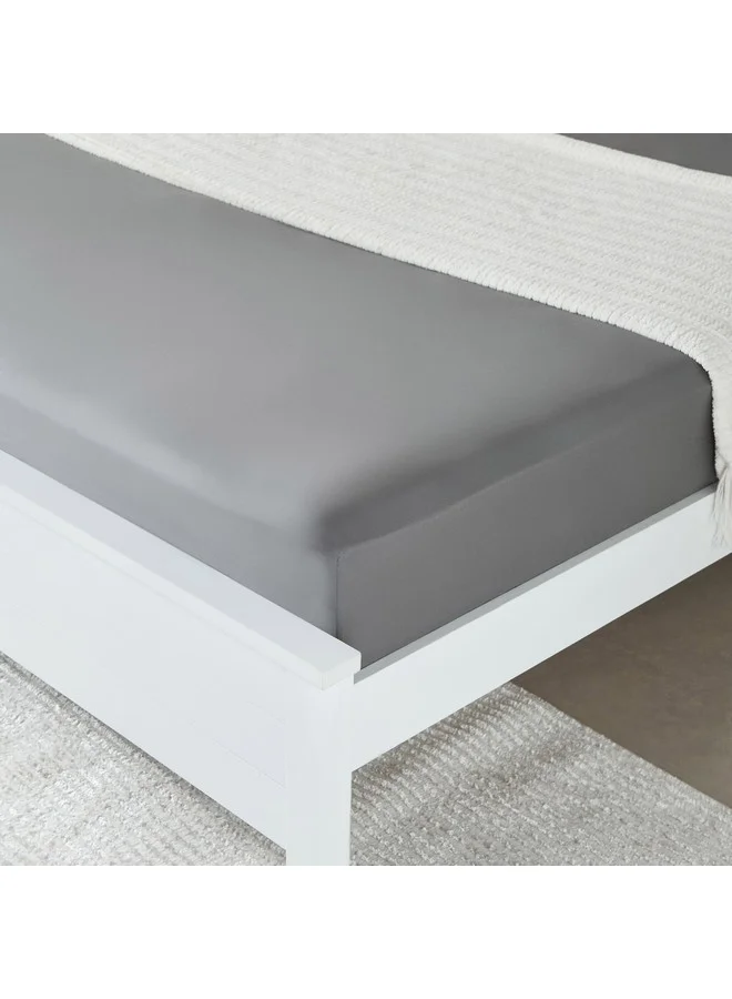 Home Box Essential Solid Cotton King Fitted Sheet 210 x 36 x 180 cm