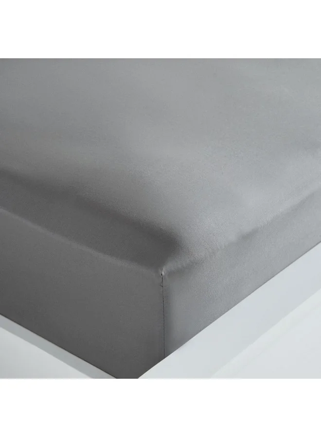 Home Box Essential Solid Cotton King Fitted Sheet 210 x 36 x 180 cm