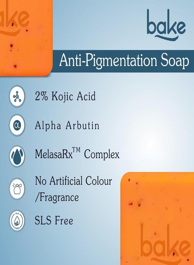 BAKE 2% Kojic Acid Scrub Treatment Soap (100 Gms Pack of 3) with Alpha Arbutin, Lactic Acid & Niacinamide | For Pigmentation, Dark Spots, Tan Removal, Brightens Underarms | Soap for Women & Men | 100g x 3 - Image 4