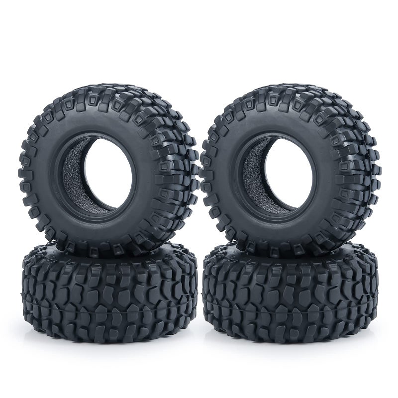 RCHUBAM RC-Hub 4PCS 1.0"" Crawler Tires Micro Rubber Tires for 1/24 Axial SCX24 90081 AXI00001 AXI00002 AXI00005 AXI00006 RC Crawler Car (54mm) - Image 1