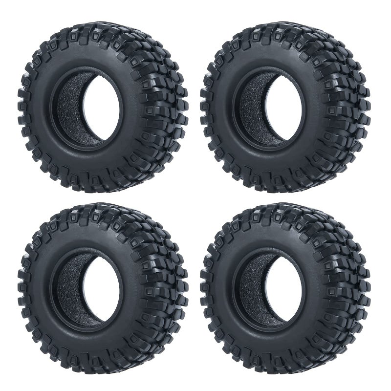 RCHUBAM RC-Hub 4PCS 1.0"" Crawler Tires Micro Rubber Tires for 1/24 Axial SCX24 90081 AXI00001 AXI00002 AXI00005 AXI00006 RC Crawler Car (54mm) - Image 2