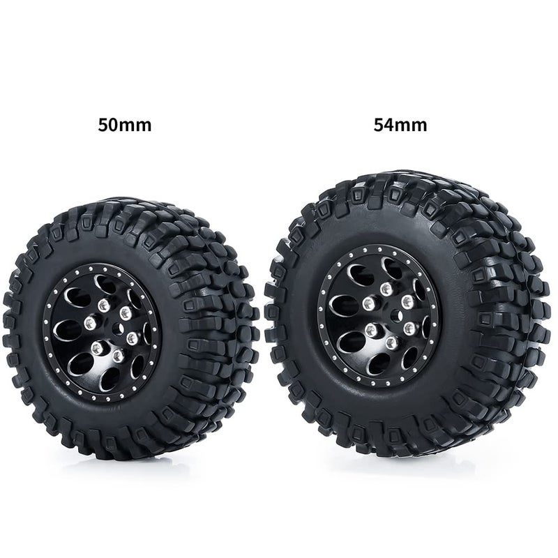 RCHUBAM RC-Hub 4PCS 1.0"" Crawler Tires Micro Rubber Tires for 1/24 Axial SCX24 90081 AXI00001 AXI00002 AXI00005 AXI00006 RC Crawler Car (54mm) - Image 5