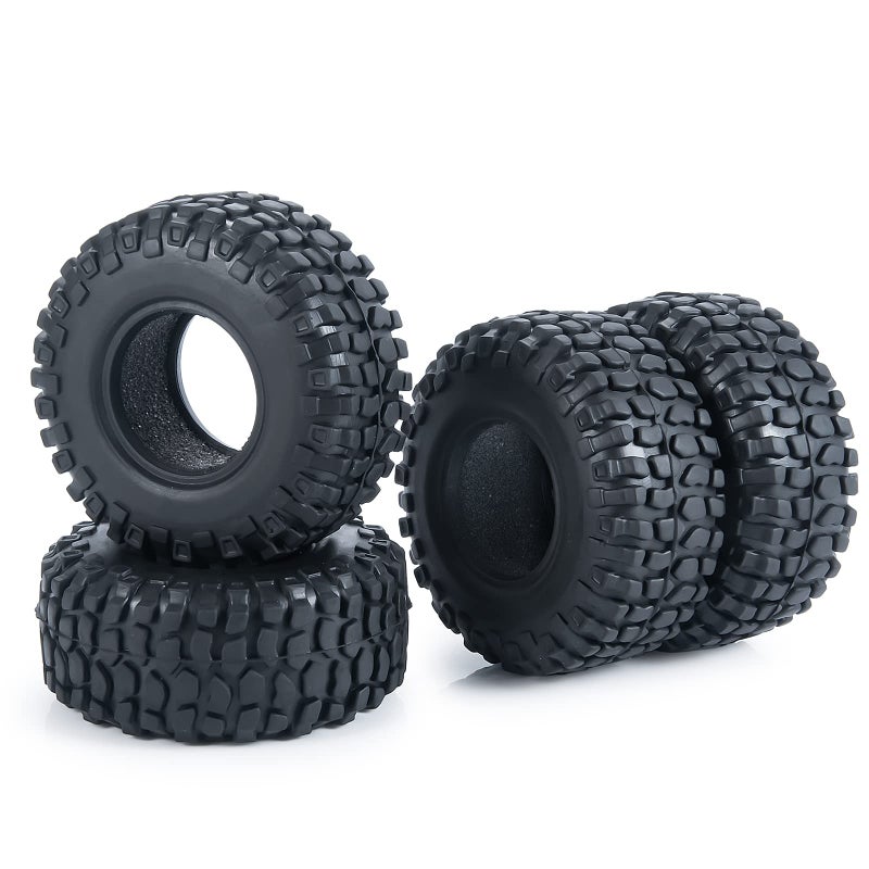 RCHUBAM RC-Hub 4PCS 1.0"" Crawler Tires Micro Rubber Tires for 1/24 Axial SCX24 90081 AXI00001 AXI00002 AXI00005 AXI00006 RC Crawler Car (54mm) - Image 3