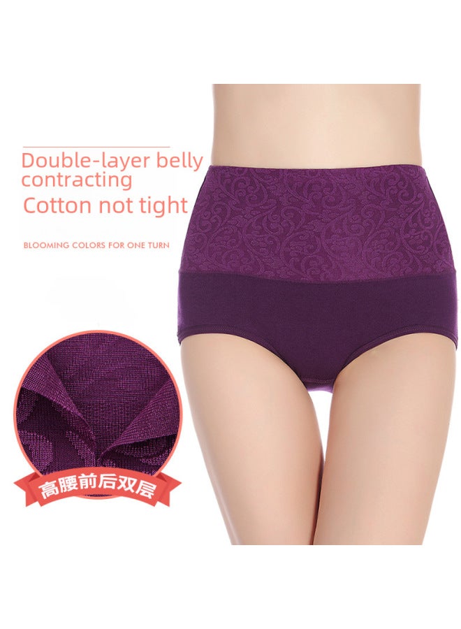 Plus Size Cotton Women's Underwear High Waist Plus Fat Women's Underwear Cotton Mother Briefs - Image 2