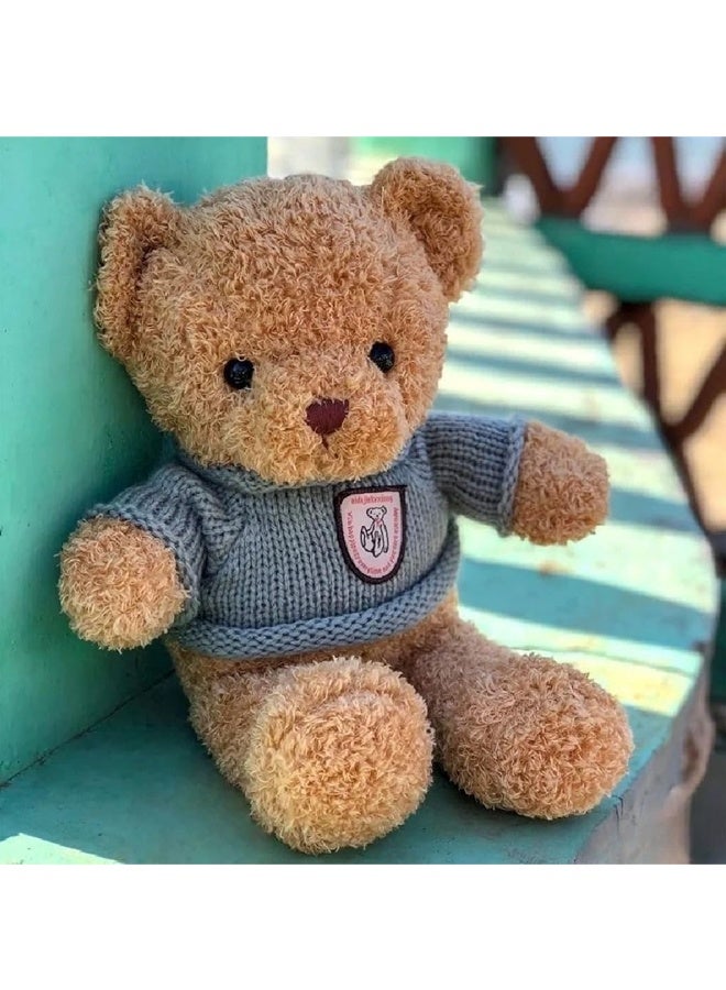 حيوانات محشوة على شكل دب تيدي، لعبة دب تيدي من القطيفة بطول 30 سم، هدية عيد ميلاد وعيد الحب (رمادي) - Image 4