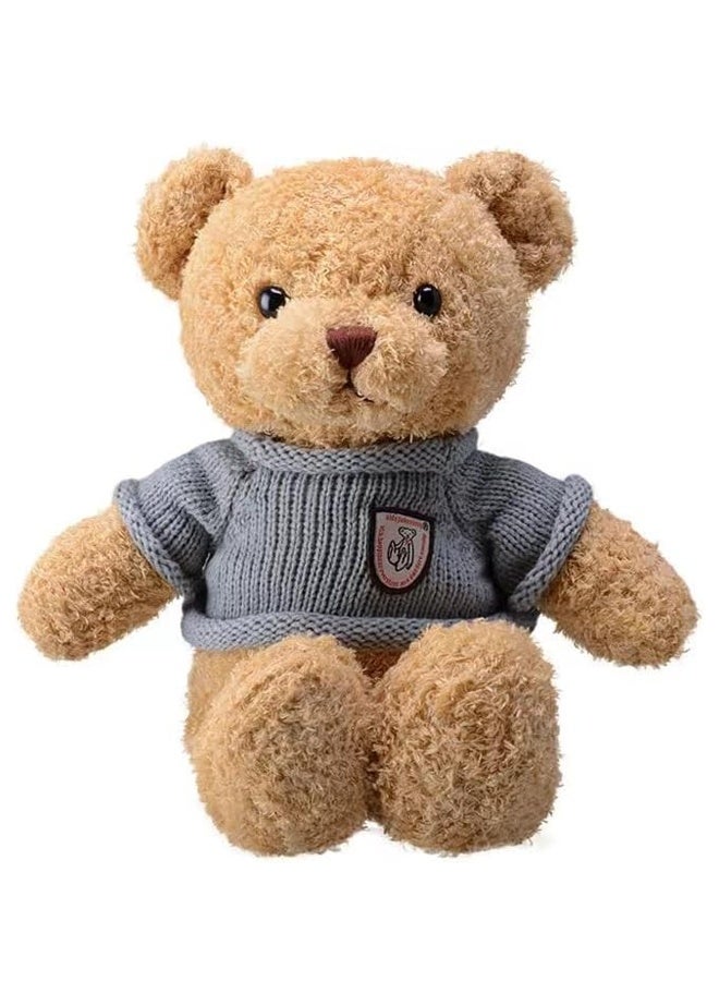 حيوانات محشوة على شكل دب تيدي، لعبة دب تيدي من القطيفة بطول 30 سم، هدية عيد ميلاد وعيد الحب (رمادي) - Image 1