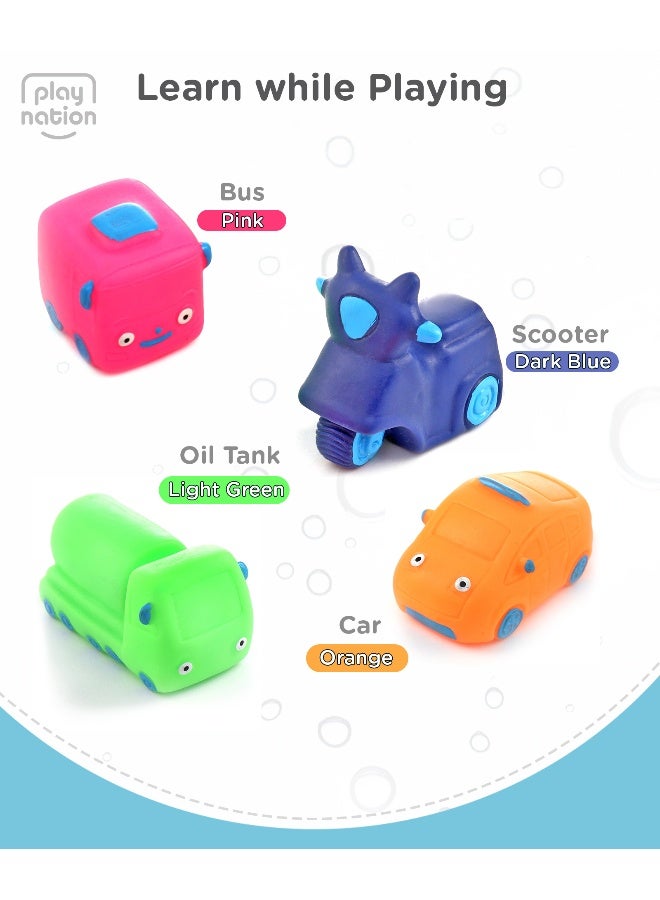 PlayNation Play Nation Bath In Style Transport Squeeze Toy Set - Non-Toxic Squeezable Toys for Fine Motor Skills, 3+ Months, 4 Pieces - Image 5