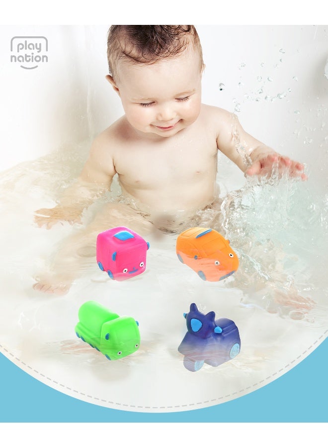 PlayNation Play Nation Bath In Style Transport Squeeze Toy Set - Non-Toxic Squeezable Toys for Fine Motor Skills, 3+ Months, 4 Pieces - Image 2