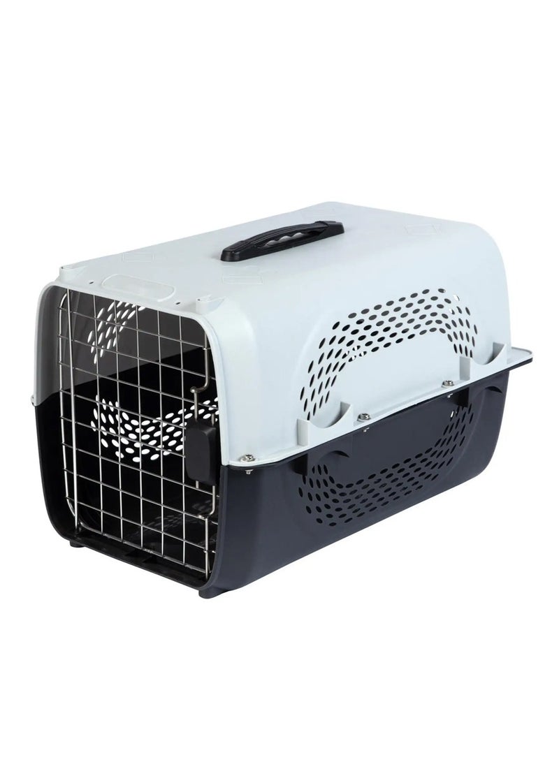Durable Pet Carrier with Metal Door – Portable, Ventilated & Detachable Design for Safe Travel - Image 1