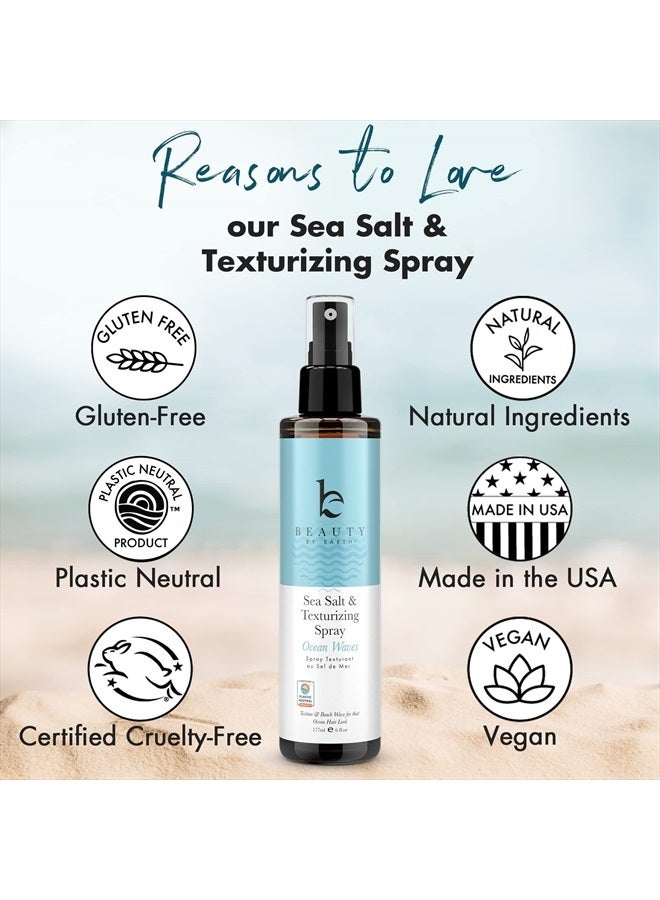 Beauty by Earth Sea Salt Spray for Hair Men & Women - Dry Texture Spray for Hair, Hair Texturizer Wavy Hair Products, Texturizing Spray & Volumizing Spray, Hair Texture Spray, Curl Spray, Beach Waves Spray Hair Spray - Image 2