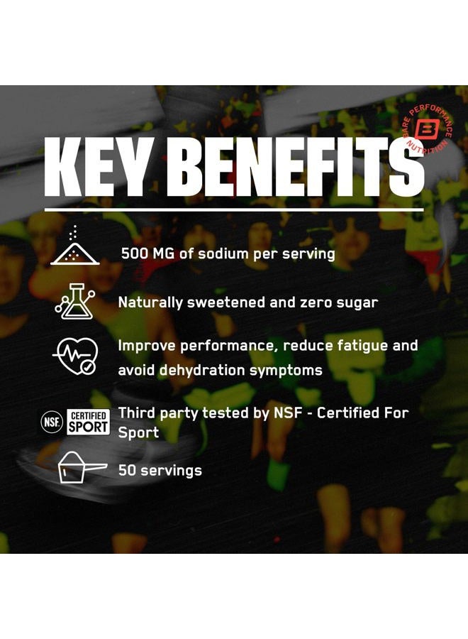 Bare Performance Nutrition مشروب إلكتروليتات بار بيرفورمانس نيوترشن | مسحوق إلكتروليت خالي من السكر | 500 ملغ صوديوم لكل حصة | محلى طبيعياً - Image 3