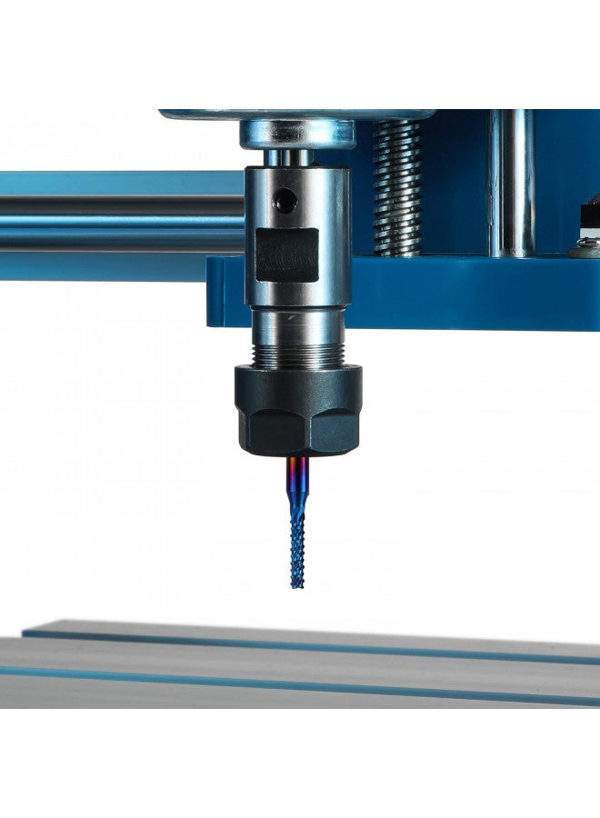 Genmitsu Genmitsu 40pcs End Mills CNC Router Bits, 1/8" Shank CNC Cutter Milling Carving Bit Set Including 2-Flute Flat Nose & Ball Nose, Nano Blue Coat & Titanium Coat, MC40A - Image 3