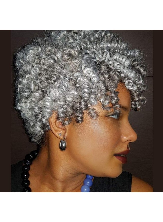PHOCAS 3Packs Synthetic Curly Crochet Hair 10 inch 20roots/pack for Crochet Braids Hair(12MM Gray) - Image 1